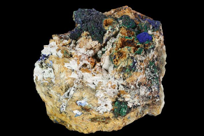 Sparkling Azurite and Malachite Crystal Cluster - Morocco #128163